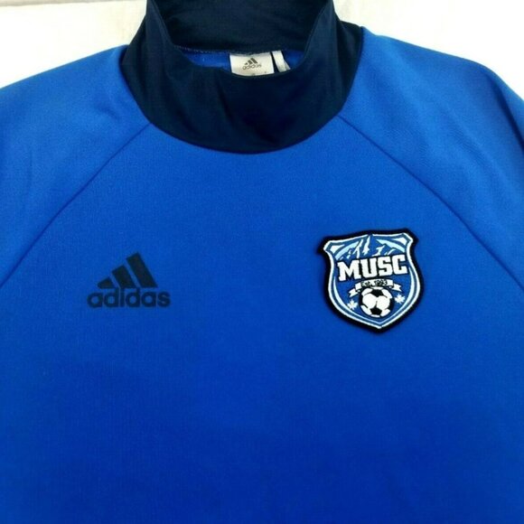 adidas Musc Soccer Jersey Pullover Top Size Med. 3/4 sleeve Vented Back - Picture 4 of 9
